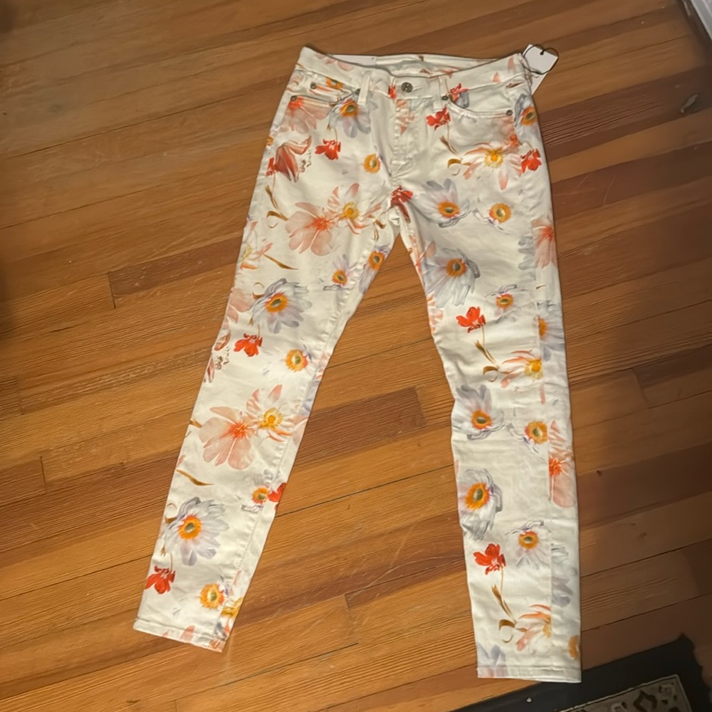 7 Seven for all mankind spring summer floral jeans The ankle skinny 27 nwt